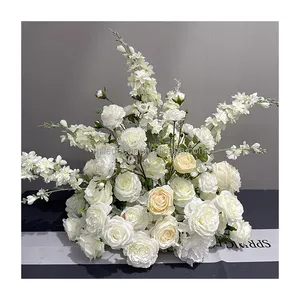 Flor de seda artificial para mesas, arranjo de flores para casamento
