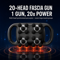 Masseur corporel haute fréquence pour le cou, les épaules, le dos et la taille, machine de massage musculaire professionnelle, pistolet de massage fascia à 20 têtes