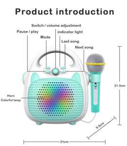 Mini máquina de karaoke para niños, dispositivo de canto con micrófono, <span class=keywords><strong>audio</strong></span> integrado, utilizado para educación temprana y juego - Product Image 6