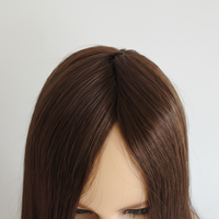 Perruque juive casher en cheveux vierges européens à cuticules alignées, double tirage, densité 150%, base mono, lisse, brune, longue, avec baby hair
