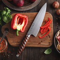 Couteau de chef de luxe XINZUO en acier poudré M390 avec manche en bois de fer du désert de qualité supérieure pour cantines et restaurants