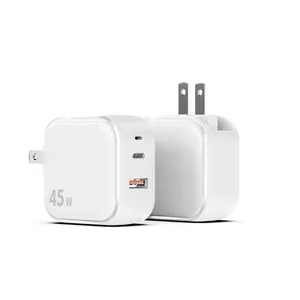 New Products GaN PD 45W Charger Type C Mobile Phone Fast Charging Wall Charger Dual USB Phone Chargers Adapters For Samsung