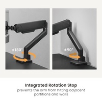 LDT115-C012E 17 "-45" 16kg bras de Support de moniteur assisté par ressort en aluminium support d'ordinateur support pivotant inclinable support de moniteur unique