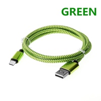 Câble de données Micro USB en nylon tressé de type C pour téléphone intelligent Android Samsung 2A Chargeur de charge rapide à charge rapide