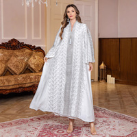 Robe longue élégante pour femmes musulmanes, style Moyen-Orient, robe longue de Dubaï, robe arabe, tissu polyester, broderie tendance 0006