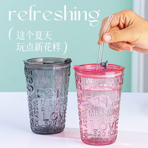 STARLII Gobelet en <span class=keywords><strong>verre</strong></span> coloré bon marché de 480ml <span class=keywords><strong>avec</strong></span> <span class=keywords><strong>paille</strong></span> - Product Image 5