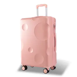 2024 कस्टम ट्रैवल बैग सामान एबीएस जिपर हार्ड केस सामान पीसी ट्रॉली बैग लड़कियों के लिए बड़ा सूटकेस सामान