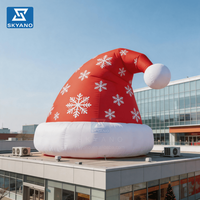 Chapeau de Noël gonflable géant, modèle chapeau de Père Noël, ballon pour la publicité de Noël, décoration de toit de maison