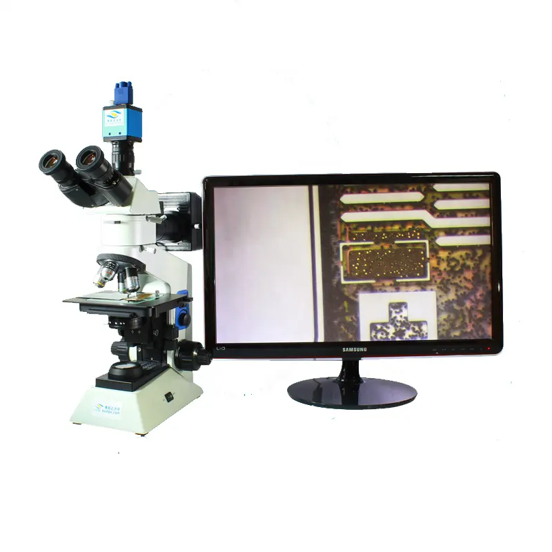 Boshida BD-200 Trinocular Binocular Metallographic polarizing microscope with digital camera and software for material analysis