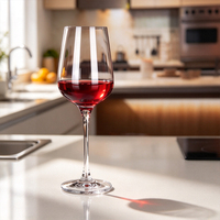 Verre à vin rouge à pied en cristal transparent, sans plomb, style européen, pour la maison et les restaurants, verres à vin à pied multi-capacités