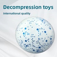 Balle anti-stress à motif éclaboussures, texture mate effet farine, motif galaxie bleue, à remontée lente, jouet de compression pour soulager le stress, personnalisable en usine