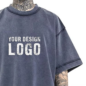 Camiseta de Hombre de Moda Casual, de Media Manga, Lisa, Extra Grande, con Logotipo Personalizado, 100% Algodón, Estilo Vintage, Lavada al Ácido - Product Image 6