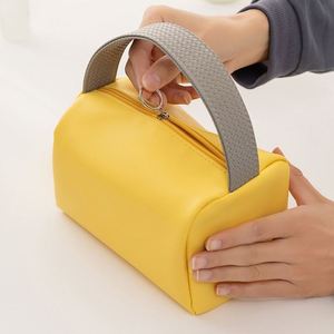 PU Letter Pattern <b>Medium</b> Capacity Waterproof Cosmetic & for Bag Fashion Travel Soft Handle Portable <b>Handbag</b> with Zipper - Product Image 4