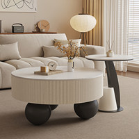 Table basse moderne ronde en pierre frittée, ensemble de tables basses pour salon, petit appartement, mobilier de maison