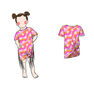 Robe T-shirt une pièce personnalisée pour filles et enfants avec motifs imprimés pour le printemps, l'automne et l'été ODM - Product Image 2