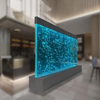 Fontaine à bulles de luxe personnalisée avec éclairage LED RGB, en acrylique, design pour sol/mur, pour usage domestique et commercial