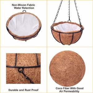 Garden Quart Plant Tutors Herbs Liners Étagère Plantes Chanvre Planteur Herbe Saule Branches de Sapin 8X10 Wave Care Moss Liner La Torsion - Product Image 4