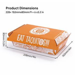 Caja de Papel Kraft Impresa Personalizada para Hamburguesas, Caja Desechable de Grado Alimenticio Tipo Concha para Hamburguesas, Pollo Frito y Comida para Llevar - Product Image 2
