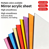 Usine Laser Découpe Coloré Miroir Acrylique 4*8 Pouces PS Conseil Lentille Feuille Argent Miroir Respectueux De L'environnement Feuille Entière