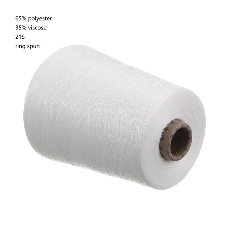 65% Polyester 35% Viscose 21S/1 Ring Spun Yarn T/R 65/35 Wholesale Blended Knitting Yarn