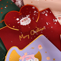 Cartes de vœux de Noël découpées irrégulièrement, estampage à chaud, lettrage doré, pliables, cartes de vœux pour cadeaux