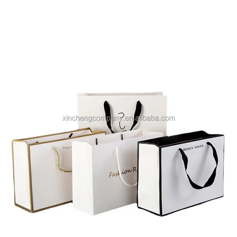 Bolsas de papel impresas con su propio logotipo, bolsa de papel para compras de cartón, bolsas de regalo para pequeñas empresas