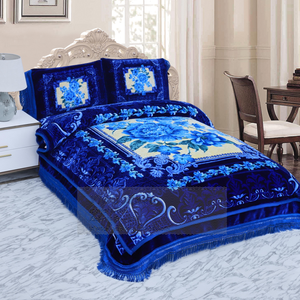 Ensemble de 4 couvertures Raschel de luxe pour lit king size, double épaisseur, réversibles, en flanelle Raschel, pour l'hiver - Product Image 4
