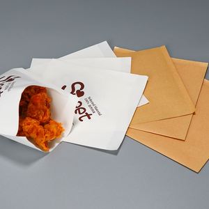 Custom Food Grade Grease Proof Double Open Burger Wrap Pocket 100pcs Coated <b>Paper</b> Sandwich Bags for Cake Candy Bread Single PE - Product Image 5