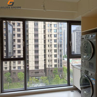 Ventanas de Casa Negra de seguridad de alta calidad, ventanas abatibles de aluminio personalizadas, diseño de ventanas de aluminio