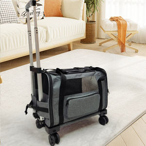 Sac de transport <span class=keywords><strong>pour</strong></span> animaux de compagnie, <span class=keywords><strong>petit</strong></span> <span class=keywords><strong>chien</strong></span> et chat, approuvé par les compagnies aériennes, motif uni, côtés souples, valise de voyage, fermeture éclair, fibre, <span class=keywords><strong>poussette</strong></span> - Product Image 1