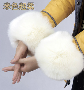 Mode détachable fourrure poignets accessoires femmes fausse fourrure poignets hiver moelleux bras plus chaud botte manchettes fourrure jambières - Product Image 4