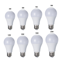 Ampoule LED de couleur blanche A60, boîtier d'ampoule, 7W 9W 12W 15W 18W 24W, culot E27 B22 E14, alimentation AC/DC 220V, ampoule LED