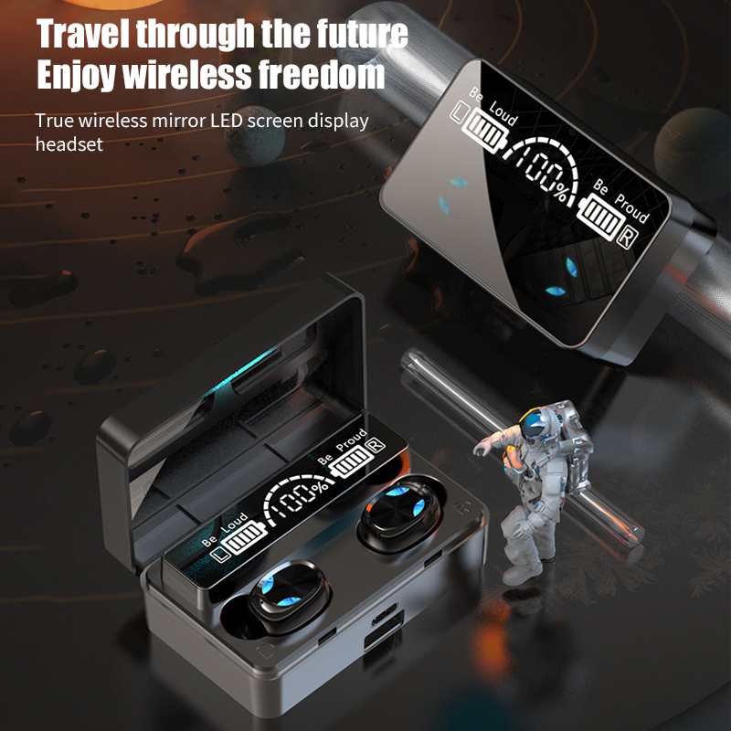 IPX7 Waterproof TWS Wireless 5.0 Earbuds LED Display Headphone Handfree Touch Control Bluetooth Earphone