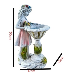 Estatua <span class=keywords><strong>de</strong></span> Hada <span class=keywords><strong>de</strong></span> Resina con Luz LED Solar, Figura Impermeable para Baño <span class=keywords><strong>de</strong></span> Pájaros, Adorno para Jardín, Patio, Césped, Venta al por Mayor - Product Image 6