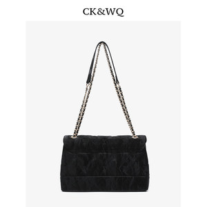 <span class=keywords><strong>Bolso</strong></span> de Hombro Acolchado Negro Minimalista/Normcore de Primavera &WQ para <span class=keywords><strong>Mujer</strong></span>, <span class=keywords><strong>Bolso</strong></span> Bandolera Espacioso con Cadena Ajustable de Cuero Trenzado - Product Image 5