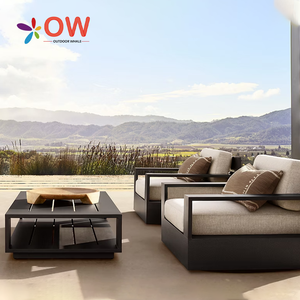 أريكة حديقة من الألومنيوم مستطيلة للترفيه ، أريكة حديقة حديثة ، مجموعة Canape Muebles المعاصرة - Product Image 2