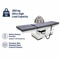 Table chirurgicale ultra-basse de 500 mm, électrique hydraulique, capacité de charge de 360 kg, pour la neurochirurgie et la chirurgie rénale
