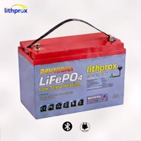 Batterie LiFePO4 24V 120AH Grade A Fiable 6000+ Cycles Profonds Marine Bluetooth Smart BMS Connecteur Anderson CE RoHS IP67 OEM ODM