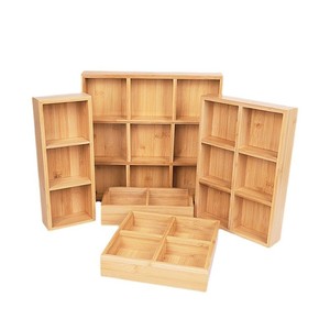 Bamboo Divided <b>Snack</b> <b>Tray</b> 6cm High Portable Food Storage Serving <b>Tray</b> For Candy Nuts Dried Fruits - Product Image 5