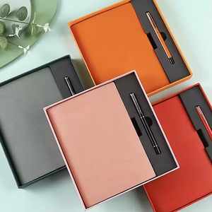Wholesale High Quality Manufacturer A5 Soft Leather <b>Notebook</b> With Pen for Man Custom logo Business <b>Notebook</b> and Pen Gift <b>Set</b> - Product Image 3