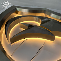 Lettres en relief LED rétroéclairées personnalisées, enseigne en métal, miroir argenté, IP65, étanche, affichage de logo pour bureau, magasin, extérieur