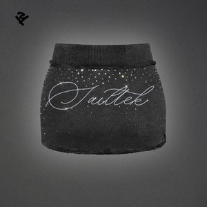 Ensemble sweat à capuche zippé et <span class=keywords><strong>jupe</strong></span> en strass personnalisé, style Y2K, streetwear, polaire, deux pièces, idéal pour les grandes tailles, loungewear pour femmes - Product Image 3