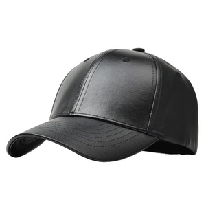 Casquette de baseball en cuir de vachette véritable automne hiver chapeau à visière réglable pour hommes pour les affaires et l'utilisation sportive noir Golf inspiré - Product Image 1