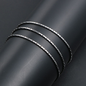 Cadena colgante redonda de acero inoxidable, 1,0mm, 55cm, diseño geométrico, collar de moda para hombres y mujeres CE549 - Product Image 2