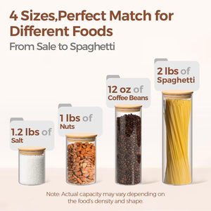 Minimalist Design High Borosilicate Glass Cylinder Airtight Canisters for Kitchen Customizable Wood Material Food Storage Heated - Product Image 2