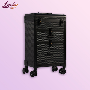 Black Rolling Nail Art <strong>Case</strong> Professional Trolley Cosmetic <strong>Case</strong> with Lockable Drawers Large <strong>Case</strong> on Wheels for Makeup Artist - Product Image 2