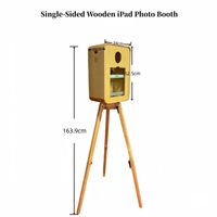 Kiosque photo en bois couleur personnalisée pour tablette iPad, machine à selfie simple face avec trépied pour location événementielle