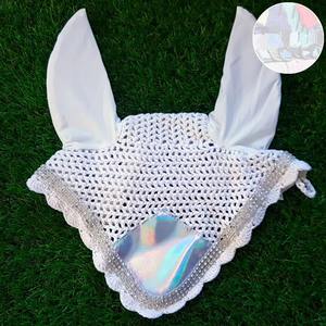 Gorro de oreja de caballo de ganchillo hecho a mano de primera calidad, velo de mosca, Material ligero transpirable para equitación y espectáculos diarios - Product Image 2