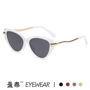 Eyewear Cat Eye Sunglasses Black UV400 <b>Plastic</b> Metal Frame Women's Fashion Sun <b>Glasses</b> - Product Image 4