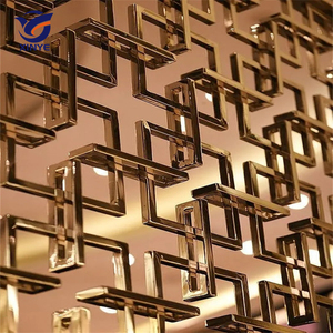 Paravent en acier inoxydable découpé au laser et gravé, revêtement doré, étanche, style Art Déco, motif bulles d'eau, durable, pour hôtels et restaurants - Product Image 5